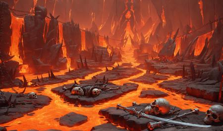 00132-25479028-Scene concept, lava field, 3D rendering, ultra-clear details, masterpiece, high quality, molten rock, skull, scenery, chain, wea.png